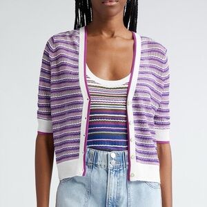 Veronica Beard Varia Mixed Stripe Cardigan